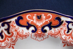 ROYAL CROWN DERBY #3973 IMARI- ORANGE/COBALT SCROLLS- LUNCH PLATE   .....   https://www.jaapiesfinechinastore.com