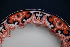 ROYAL CROWN DERBY #3973 IMARI- ORANGE/COBALT SCROLLS- LUNCH PLATE   .....   http://jaapiesfinechinastore.com
