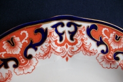 ROYAL CROWN DERBY #3973 IMARI- ORANGE/COBALT SCROLLS- LUNCH PLATE   .....   https://www.jaapiesfinechinastore.com