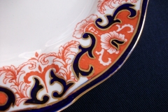 ROYAL CROWN DERBY #3973 IMARI- ORANGE/COBALT SCROLLS- LUNCH PLATE   .....   https://www.jaapiesfinechinastore.com