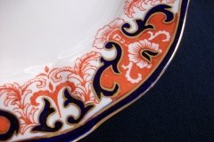 ROYAL CROWN DERBY #3973 IMARI- ORANGE/COBALT SCROLLS- LUNCH PLATE   .....   http://jaapiesfinechinastore.com