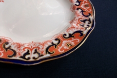 ROYAL CROWN DERBY #3973 IMARI- ORANGE/COBALT SCROLLS- LUNCH PLATE   .....   https://www.jaapiesfinechinastore.com