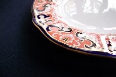 ROYAL CROWN DERBY #3973 IMARI- ORANGE/COBALT SCROLLS- LUNCH PLATE   .....   http://jaapiesfinechinastore.com