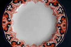 ROYAL CROWN DERBY #3973 IMARI- ORANGE/COBALT SCROLLS- LUNCH PLATE   .....   https://www.jaapiesfinechinastore.com