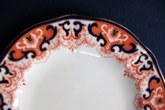 ROYAL CROWN DERBY #3973 IMARI- ORANGE/COBALT SCROLLS- LUNCH PLATE   .....   https://www.jaapiesfinechinastore.com