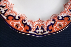 ROYAL CROWN DERBY #3973 IMARI- ORANGE/COBALT SCROLLS- LUNCH PLATE   .....   https://www.jaapiesfinechinastore.com