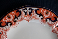 ROYAL CROWN DERBY #3973 IMARI- ORANGE/COBALT SCROLLS- LUNCH PLATE   .....   https://www.jaapiesfinechinastore.com