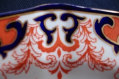 ROYAL CROWN DERBY #3973 IMARI- ORANGE/COBALT SCROLLS- LUNCH PLATE   .....   https://www.jaapiesfinechinastore.com