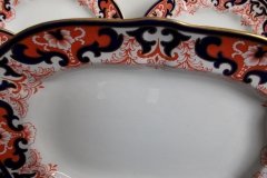 ROYAL CROWN DERBY #3973 IMARI- ORANGE/COBALT SCROLLS-  MEDIUM SERVING PLATTER  14  7/8"    .....   http://jaapiesfinechinastore.com