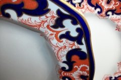 ROYAL CROWN DERBY #3973 IMARI- ORANGE/COBALT SCROLLS-  MEDIUM SERVING PLATTER  14  7/8"    .....   http://jaapiesfinechinastore.com