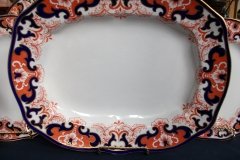 ROYAL CROWN DERBY #3973 IMARI- ORANGE/COBALT SCROLLS-  MEDIUM SERVING PLATTER  14  7/8"    .....   http://jaapiesfinechinastore.com