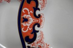 ROYAL CROWN DERBY #3973 IMARI- ORANGE/COBALT SCROLLS-  MEDIUM SERVING PLATTER  14  7/8"    .....   http://jaapiesfinechinastore.com
