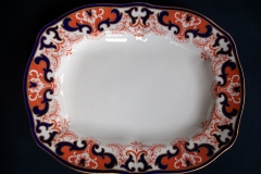 ROYAL CROWN DERBY #3973 IMARI- ORANGE/COBALT SCROLLS-  MEDIUM SERVING PLATTER  14  7/8"    .....   https://www.jaapiesfinechinastore.com