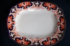 ROYAL CROWN DERBY #3973 IMARI- ORANGE/COBALT SCROLLS-  MEDIUM SERVING PLATTER  14  7/8"    .....   http://jaapiesfinechinastore.com