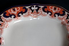ROYAL CROWN DERBY #3973 IMARI- ORANGE/COBALT SCROLLS-  MEDIUM SERVING PLATTER  14  7/8"    .....   http://jaapiesfinechinastore.com