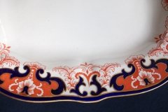 ROYAL CROWN DERBY #3973 IMARI- ORANGE/COBALT SCROLLS-  MEDIUM SERVING PLATTER  14  7/8"    .....   http://jaapiesfinechinastore.com