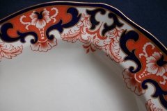 ROYAL CROWN DERBY #3973 IMARI- ORANGE/COBALT SCROLLS-  MEDIUM SERVING PLATTER  14  7/8"    .....   http://jaapiesfinechinastore.com