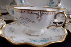 ROYAL CROWN DERBY- ROYAL AQUA FLORAL A1186- CUP & SAUCER   .....   https://www.jaapiesfinechinastore.com