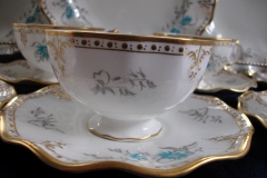 ROYAL CROWN DERBY- ROYAL AQUA FLORAL A1186- CUP & SAUCER   .....   https://www.jaapiesfinechinastore.com