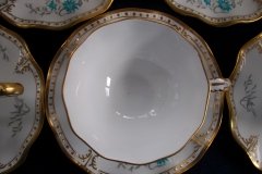 ROYAL CROWN DERBY- ROYAL AQUA FLORAL A1186- CUP & SAUCER   .....   http://jaapiesfinechinastore.com