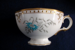 ROYAL CROWN DERBY- ROYAL AQUA FLORAL A1186- CUP & SAUCER   .....   https://www.jaapiesfinechinastore.com