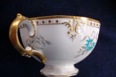 ROYAL CROWN DERBY- ROYAL AQUA FLORAL A1186- CUP & SAUCER   .....   http://jaapiesfinechinastore.com