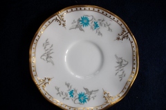 ROYAL CROWN DERBY- ROYAL AQUA FLORAL A1186- CUP & SAUCER   .....   https://www.jaapiesfinechinastore.com