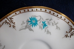 ROYAL CROWN DERBY- ROYAL AQUA FLORAL A1186- CUP & SAUCER   .....   https://www.jaapiesfinechinastore.com