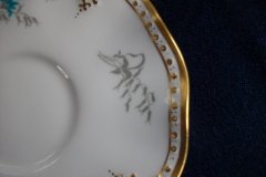 ROYAL CROWN DERBY- ROYAL AQUA FLORAL A1186- CUP & SAUCER   .....   http://jaapiesfinechinastore.com