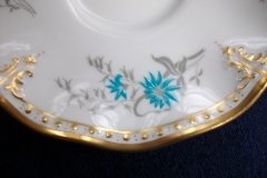 ROYAL CROWN DERBY- ROYAL AQUA FLORAL A1186- CUP & SAUCER   .....   http://jaapiesfinechinastore.com