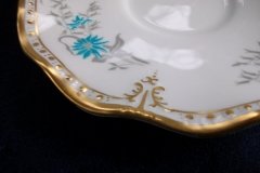 ROYAL CROWN DERBY- ROYAL AQUA FLORAL A1186- CUP & SAUCER   .....   http://jaapiesfinechinastore.com