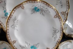 ROYAL CROWN DERBY- ROYAL AQUA FLORAL A1186-  BREAD & BUTTER PLATE   .....http://jaapiesfinechinastore.com