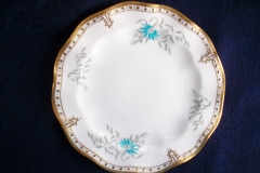 ROYAL CROWN DERBY- ROYAL AQUA FLORAL A1186-  BREAD & BUTTER PLATE   .....https://www.jaapiesfinechinastore.com