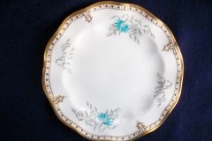 ROYAL CROWN DERBY- ROYAL AQUA FLORAL A1186-  BREAD & BUTTER PLATE   .....http://jaapiesfinechinastore.com