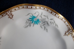 ROYAL CROWN DERBY- ROYAL AQUA FLORAL A1186-  BREAD & BUTTER PLATE   .....https://www.jaapiesfinechinastore.com