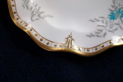 ROYAL CROWN DERBY- ROYAL AQUA FLORAL A1186-  BREAD & BUTTER PLATE   .....https://www.jaapiesfinechinastore.com