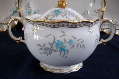 ROYAL CROWN DERBY- ROYAL AQUA FLORAL A1186- COVERED SUGAR BOWL  .....   https://www.jaapiesfinechinastore.com