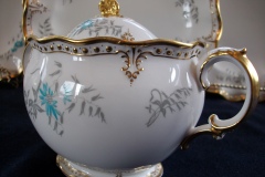 ROYAL CROWN DERBY- ROYAL AQUA FLORAL A1186- COVERED SUGAR BOWL  .....   https://www.jaapiesfinechinastore.com