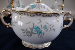 ROYAL CROWN DERBY- ROYAL AQUA FLORAL A1186- COVERED SUGAR BOWL  .....   https://www.jaapiesfinechinastore.com