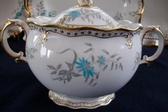 ROYAL CROWN DERBY- ROYAL AQUA FLORAL A1186- COVERED SUGAR BOWL  .....   http://jaapiesfinechinastore.com