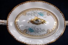 ROYAL CROWN DERBY- ROYAL AQUA FLORAL A1186- COVERED SUGAR BOWL  .....   http://jaapiesfinechinastore.com