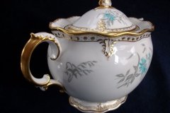 ROYAL CROWN DERBY- ROYAL AQUA FLORAL A1186- COVERED SUGAR BOWL  .....   http://jaapiesfinechinastore.com