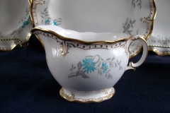 ROYAL CROWN DERBY- ROYAL AQUA FLORAL A1186- CREAMER  8oz  .....   https://www.jaapiesfinechinastore.com