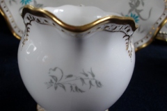 ROYAL CROWN DERBY- ROYAL AQUA FLORAL A1186- CREAMER  8oz  .....   https://www.jaapiesfinechinastore.com