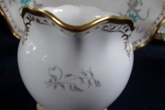 ROYAL CROWN DERBY- ROYAL AQUA FLORAL A1186- CREAMER  8oz  .....   http://jaapiesfinechinastore.com