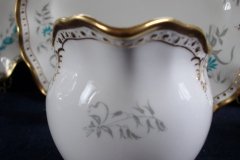 ROYAL CROWN DERBY- ROYAL AQUA FLORAL A1186- CREAMER  8oz  .....   http://jaapiesfinechinastore.com