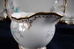 ROYAL CROWN DERBY- ROYAL AQUA FLORAL A1186- CREAMER  8oz  .....   https://www.jaapiesfinechinastore.com