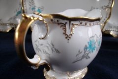 ROYAL CROWN DERBY- ROYAL AQUA FLORAL A1186- CREAMER  8oz  .....   http://jaapiesfinechinastore.com
