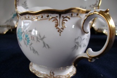 ROYAL CROWN DERBY- ROYAL AQUA FLORAL A1186- CREAMER  8oz  .....   https://www.jaapiesfinechinastore.com