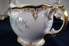 ROYAL CROWN DERBY- ROYAL AQUA FLORAL A1186- CREAMER  8oz  .....   http://jaapiesfinechinastore.com